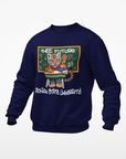 Navy toddler sweatshirt with front cartoon tiger graphic and "Thee Future" text