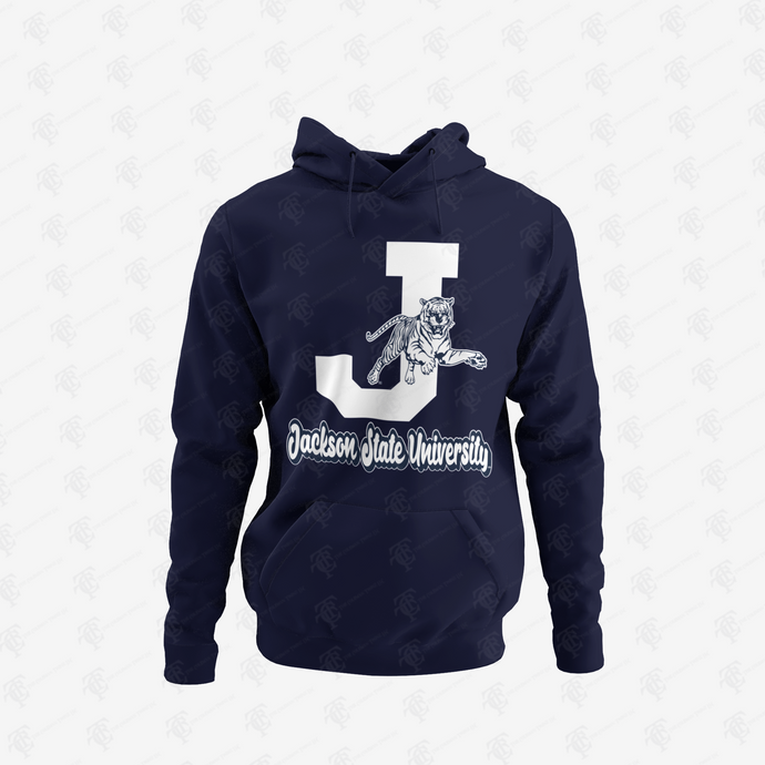 Jackson State Tigers White J Leaping Tiger Pullover Hoodie
