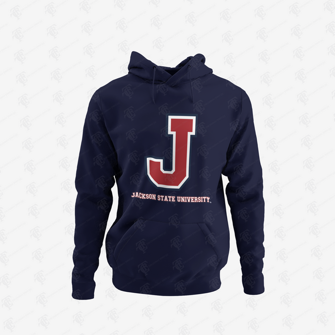 Jackson State Tigers Red Tri Color J Pullover Hoodie