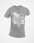 Athletic heather grey toddler crewneck T-shirt with Tigers palm-tree logo