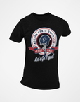Black unisex crewneck T-shirt with JSU football emblem and “Let’s Go Tigers!”