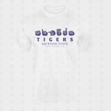 Load image into Gallery viewer, Jackson State Tigers Sign Blue T-Shirt
