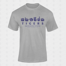 Load image into Gallery viewer, Jackson State Tigers Sign Blue YOUTH T-Shirt
