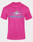 Pink unisex crewneck T-shirt with Code Blue tiger graphic and heartbeat waveform print