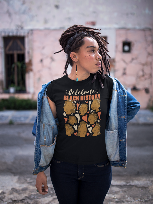 Celebrate Black History Month Short Sleeve T-Shirt | Black History T-Shirt | Juneteenth T-Shirt | Melanin T-Shirt | Black History Month T-Shirt