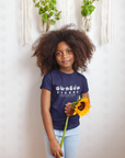 Youth crew-neck T-shirt in navy with white Tigers graphic and Jackson State lettering