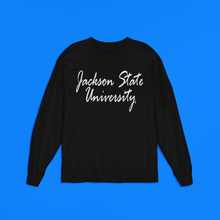 Load image into Gallery viewer, Jackson State Tigers Script Long Sleeve T-Shirt
