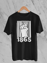 Load image into Gallery viewer, Juneteenth 1865 Fist Barcode T-Shirt
