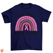 Load image into Gallery viewer, Breast Cancer Awareness Leopard Rainbow Ribbon T-Shirt
