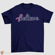 Load image into Gallery viewer, I Believe Breast Cancer Ribbon Rhinestone T-Shirt
