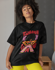Unisex short-sleeve T-shirt, black, front graphic with arms and hands artwork
