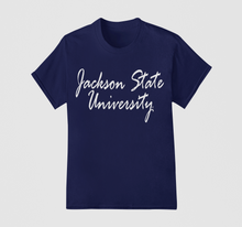 Load image into Gallery viewer, Jackson State University Tigers Script Toddler/Youth Short Sleeve T-Shirt
