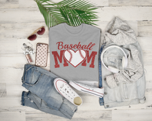 Load image into Gallery viewer, Baseball Mom Heart Sports T-Shirt
