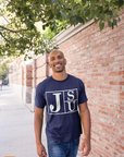 Jackson State University Tigers short-sleeve T-shirt, navy with white block logo