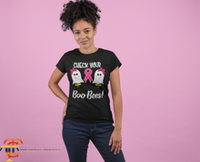 Load image into Gallery viewer, Check Your Boo Bees T-Shirt | Breast Cancer Awareness T-Shirt
