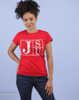 Jackson State University Tigers short-sleeve T-shirt, red with white block logo