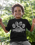 Black toddler short-sleeve T-shirt with Tigers paw logo graphic on front