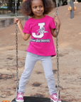 Toddler crewneck T-shirt in red with leaping tiger graphic and logo