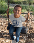 Heather grey youth crew-neck short-sleeve T-shirt with Tigers logo on chest