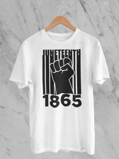 Juneteenth 1865 Fist Barcode T-Shirt